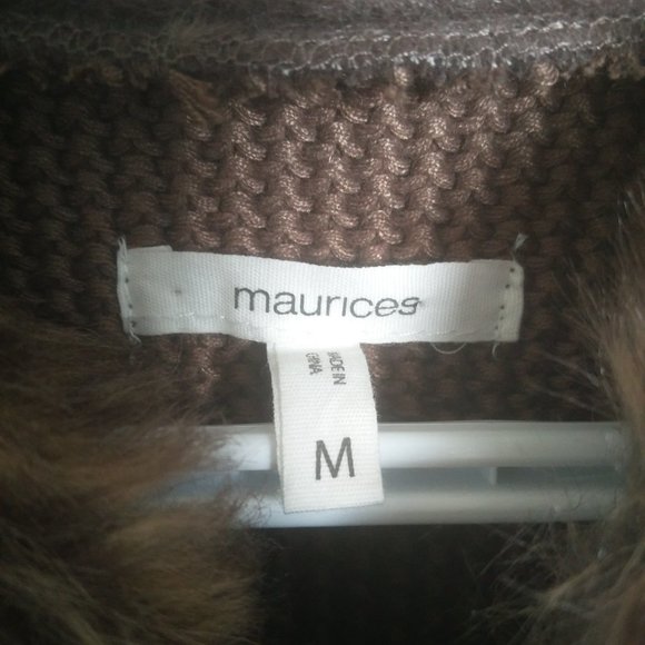 Maurices Faux Fur Vest Brown M - Picture 6 of 12